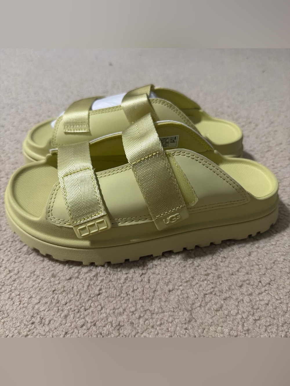 UGG Women’s Size 5 GoldenGlow Slides Slip Ons Sandals 1166513K NEW Yellow Straps